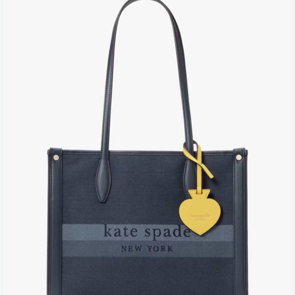 kate spade Navy Tote with Yellow Heart Charm